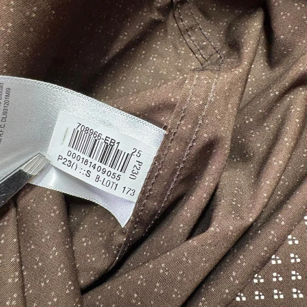 Banana Republic Men's Dark Brown Micro-Dot Dress Shirt